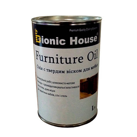 Масло для меблів з твердим воском Furniture Oil 1л Безбарвний, фото 1
