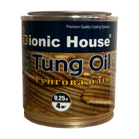 Тунгове масло Tung Oil Bionic-House 0,25 л Безбарвний, фото 1