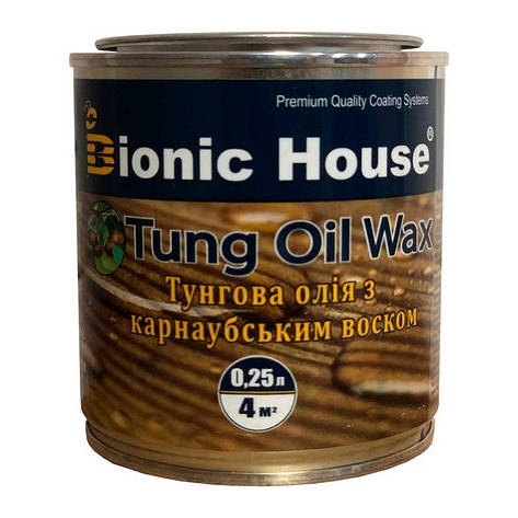 Тунгове масло з карноубским воском Tung Oil Bionic-House 0,25 л Безбарвний, фото 1