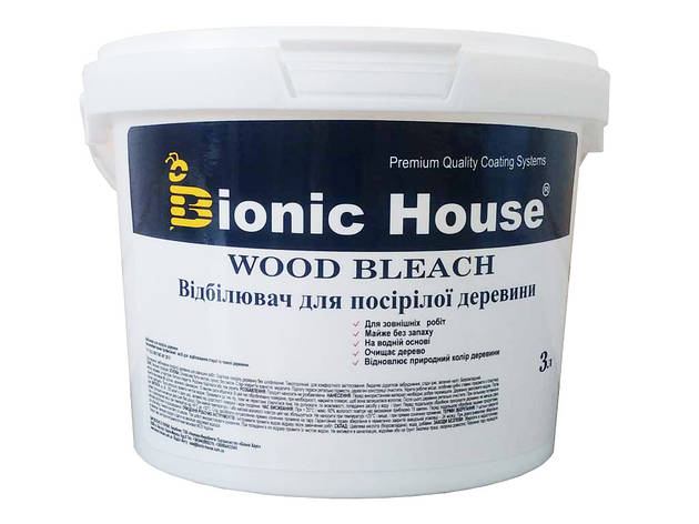 Відбілювач для деревини без хлору WOOD BLEACH Bionic-House 3л Безбарвний, фото 1