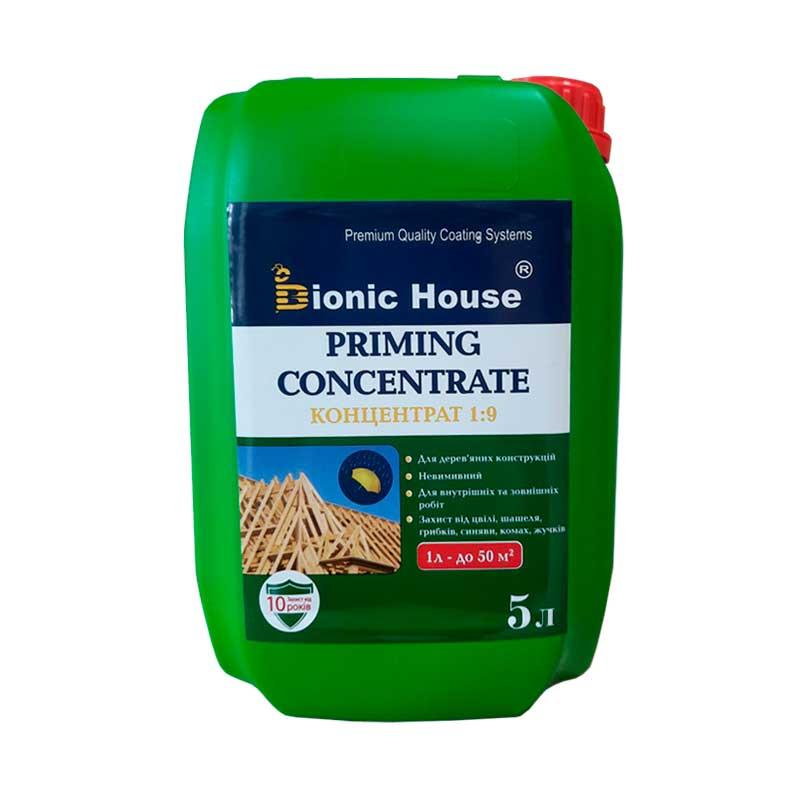 Priming Concentrate 1:9 Невымывной антисептик для дерев'яних кроквяних систем Bionic-House 5л Коричневий