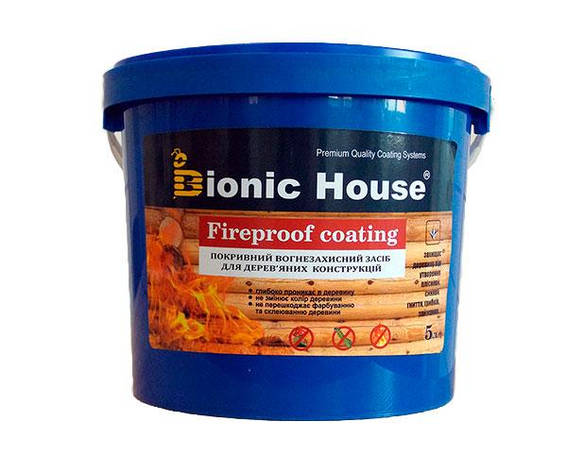 Вогнебіозахисні фарба Fire Proof Coating Bionic-House 5кг Біла, фото 1