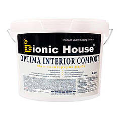 Optima Interior Comfort - Акрилова фарба для стін та стель Bionic-House 4,2кг Біла будь-який RAL відтінок на