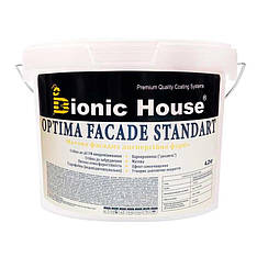 Optima Facade Standard - Зносостійка Акрилова фарба для мінеральних фасадів Bionic-House 4,2кг Біла будь-який