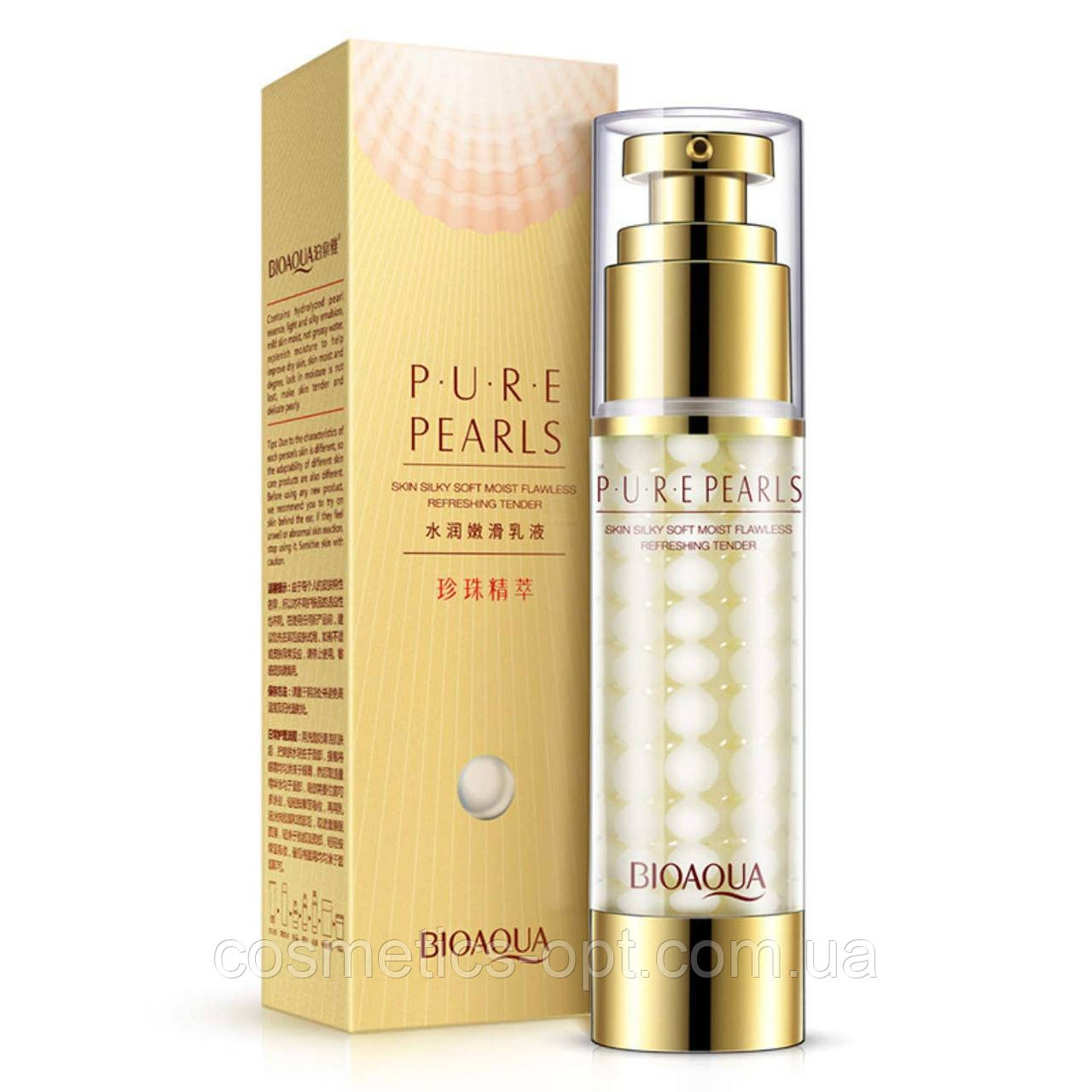 Емульсія з перловим порошком Bioaqua Pure Pearls Moist ang Smooth Emulsion, 60 г