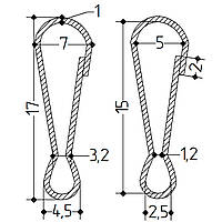 Карабін завідний 17 мм