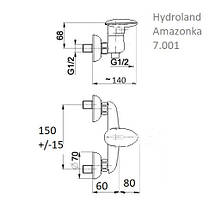 Змішувач Hydroland Amazonka 7.001 для душу одноважільний, фото 3