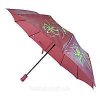 Женский зонт полуавтомат с цветочным узором Bellissimo на 10 спиць  Розовый