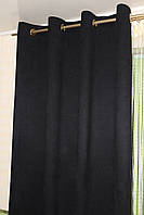 Велюрові штори на люверсах 150х260 (2шт) чорні Готові штори в кімнату квартиру будинок кухню