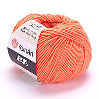 YarnArt JEANS (ЯрнАрт Джинс) № 23 помаранчевий (Пряжа напівбавовна, нитки для в'язання)