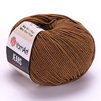 Yarnart JEANS (Джинс) № 40 світлий коричневий (Пряжа напівбавовна, нитки для в'язання) 50 г