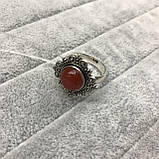 Сердолик натуральный кольцо с сердоликом в серебре 18,8 размер . Индия, фото 7