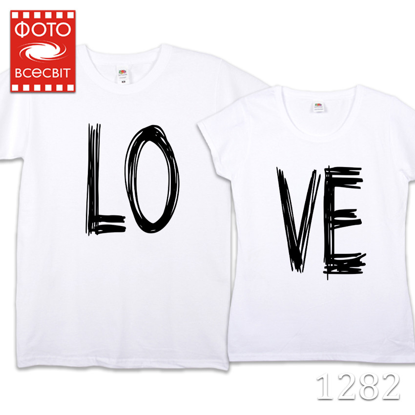 Парні футболки для двох "LOVE"
