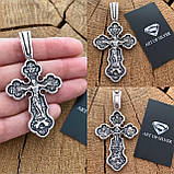 Срібний Якірний ланцюжок без граней із православним хрестом, фото 4