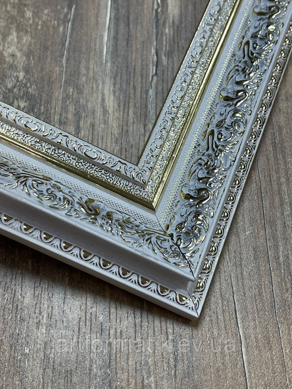 Рамка 50х50. 45 мм. Рамка для фото,постерів,плакатів.Білий з золотом, фото 1