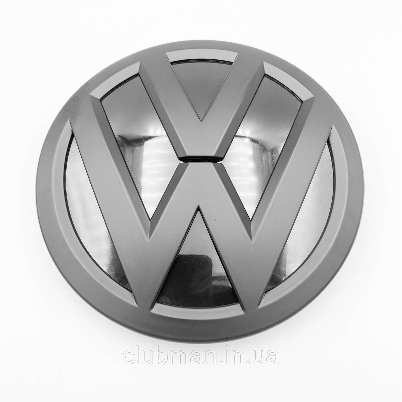 Емблема передня VW 140мм POLO 6, GOLF 7, JETTA 6, PASSAT B8, TOURAN 2, TOUAREG 3 - Чорний Матт + Глянець