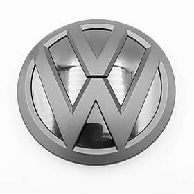 Емблема передня VW 140мм POLO 6, GOLF 7, JETTA 6, PASSAT B8, TOURAN 2, TOUAREG 3 - Чорний Матт + Глянець