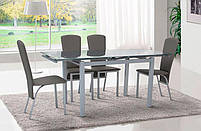 Стіл Венді сірий розкладний прямокутний скляний 110+30*2х70 см, у скандинавському стилі XS-1025, фото 5