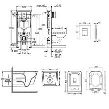 Набір інсталяція 4 в 1 Grohe Rapid SL 38772001 + унітаз з сидінням Qtap Crow QT05335170W, фото 2