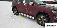 Пороги боковые труба с листом Jeep Grand Cherokee WK2 ( 2010+ ) D51 Silver
