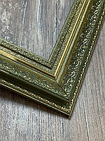 Фоторамка 40х50."Зелений з золотом".Рамки для фото,вишивок,картин.