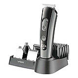 Машинка для стриження акумуляторна VGR V-175 10 Вт 5 насадок, фото 2