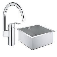 Набір Grohe мийка кухонна K700 31578SD0 + змішувач Eurosmart 33202002