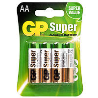 Батарейка GP SUPER ALKALINE 1.5V 15A-U4 лужна, LR6, АА (4891199000034)