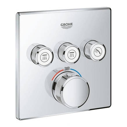 Зовнішня частина термостатичного змішувача для ванни Grohe Grohtherm SmartControl 29126000 на три споживачі, фото 2