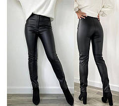 Стильні шкіряні штани жіночі "Casual" (тонкі)| Норма, фото 2