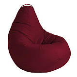 Крісло мішок Груша бордове Оксфорд 85х105 см із допчохлом, фото 4