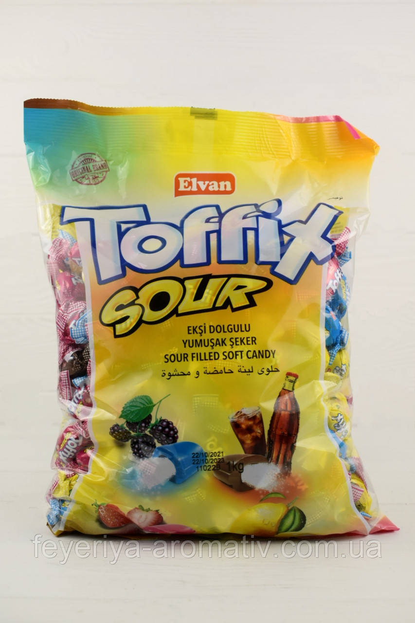 Мягкие жевательные конфеты Toffix Sour 1 kg - фото 1 - id-p656439352