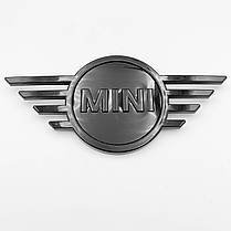 Емблема передня MINI (Міні) Clubman F54 2015-... Чорний глянець (14.6 х 6.6 см), фото 2