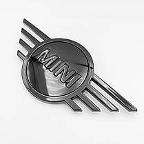 Емблема передня MINI (Міні) Clubman F54 2015-... Чорний глянець (14.6 х 6.6 см), фото 5