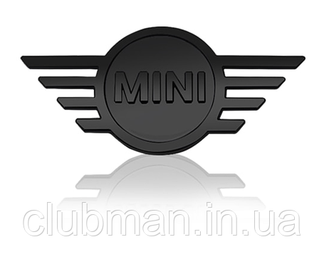 Емблема передня MINI (Міні) Clubman F54 2015-... Чорний глянець (14.6 х 6.6 см), фото 1