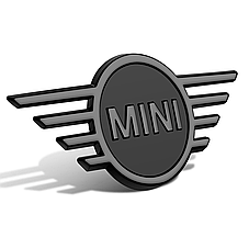 Емблема передня MINI (Міні) Clubman F54 2015-... Чорний глянець (14.6 х 6.6 см), фото 3