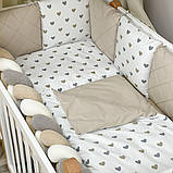 Дитячий постільний комплект Art Design Happy Night Серця беж, фото 2