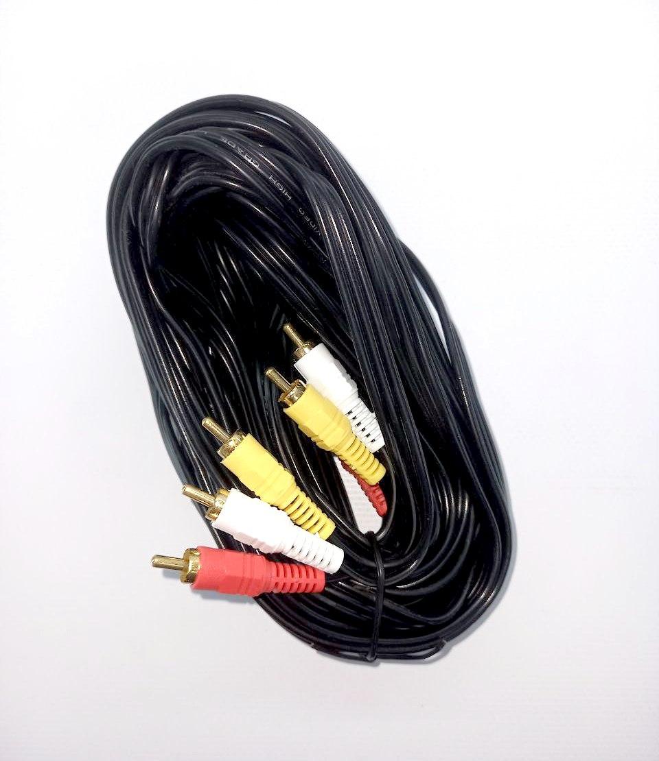 Аудіо кабель RCA:3RCA-3RCA (3 rca) 10m чорний