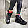 Женские кожаные  демисезонные ботинки на шнуровке 36-40 р чёрный+красный, фото 2