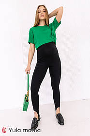 Лосини для вагітних із високим поясом на животик JESSICA чорні