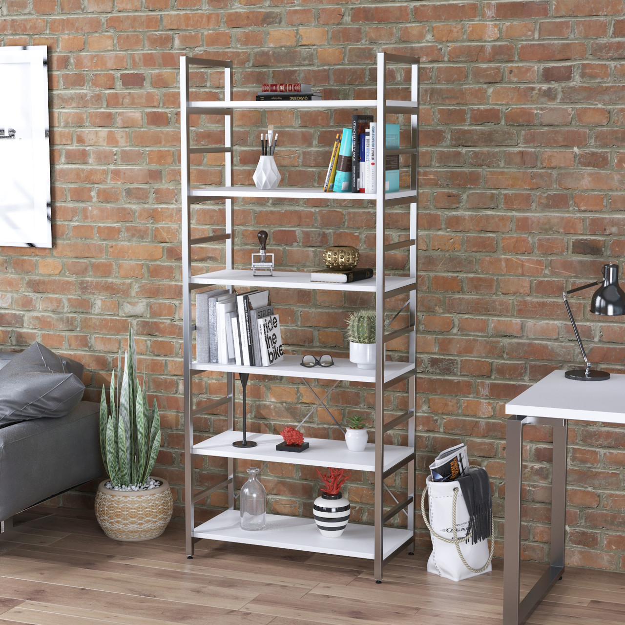Офісний стелаж високий відкритий лофт на 6 поличок L-190 NEW Loft Design