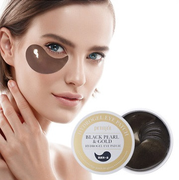 Гидрогелевые патчи под глаза с золотом и черным жемчугом Petitfee  Koelf Black Pearl Gold Hydrogel Eye Patch