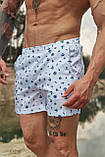Плавальні шорти чоловічі з принтом білий Київ, фото 2