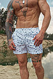 Плавальні шорти чоловічі з принтом білий Київ, фото 3
