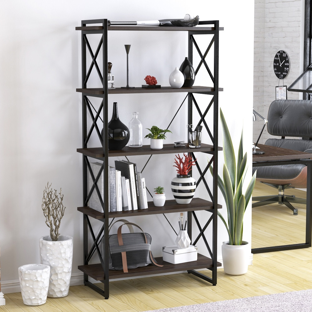 Відкритий гарний стелаж лофт на 5 полиць Скіф-5-920 Loft Design Каркас чорний