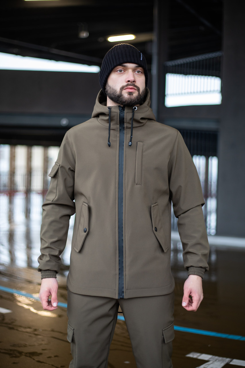 Чоловіча куртка Softshell хакі демісезонна Intruder.