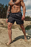 Пляжні шорти плавки чоловічі з принтом чорний Київ, фото 5