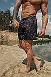 Пляжні шорти плавки чоловічі з принтом чорний Київ, фото 6