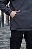 Куртка анорак чоловіча сіра осіння Softshell Walkman демісезонна весняна Intruder, фото 3