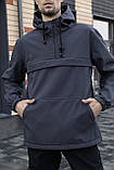 Куртка анорак чоловіча сіра осіння Softshell Walkman демісезонна весняна Intruder, фото 4